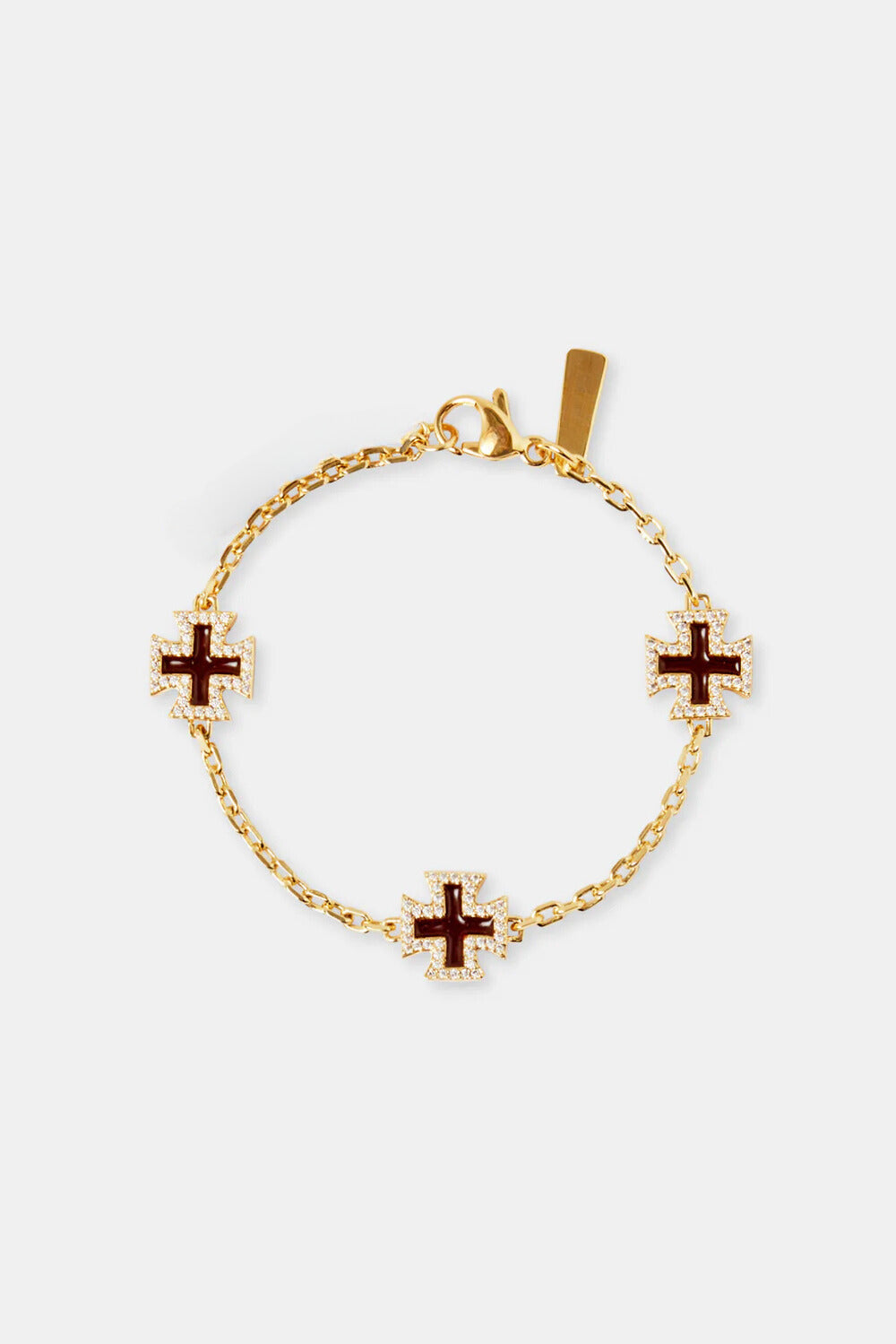 Chocolate Brown Cross Bracelet (10mm)