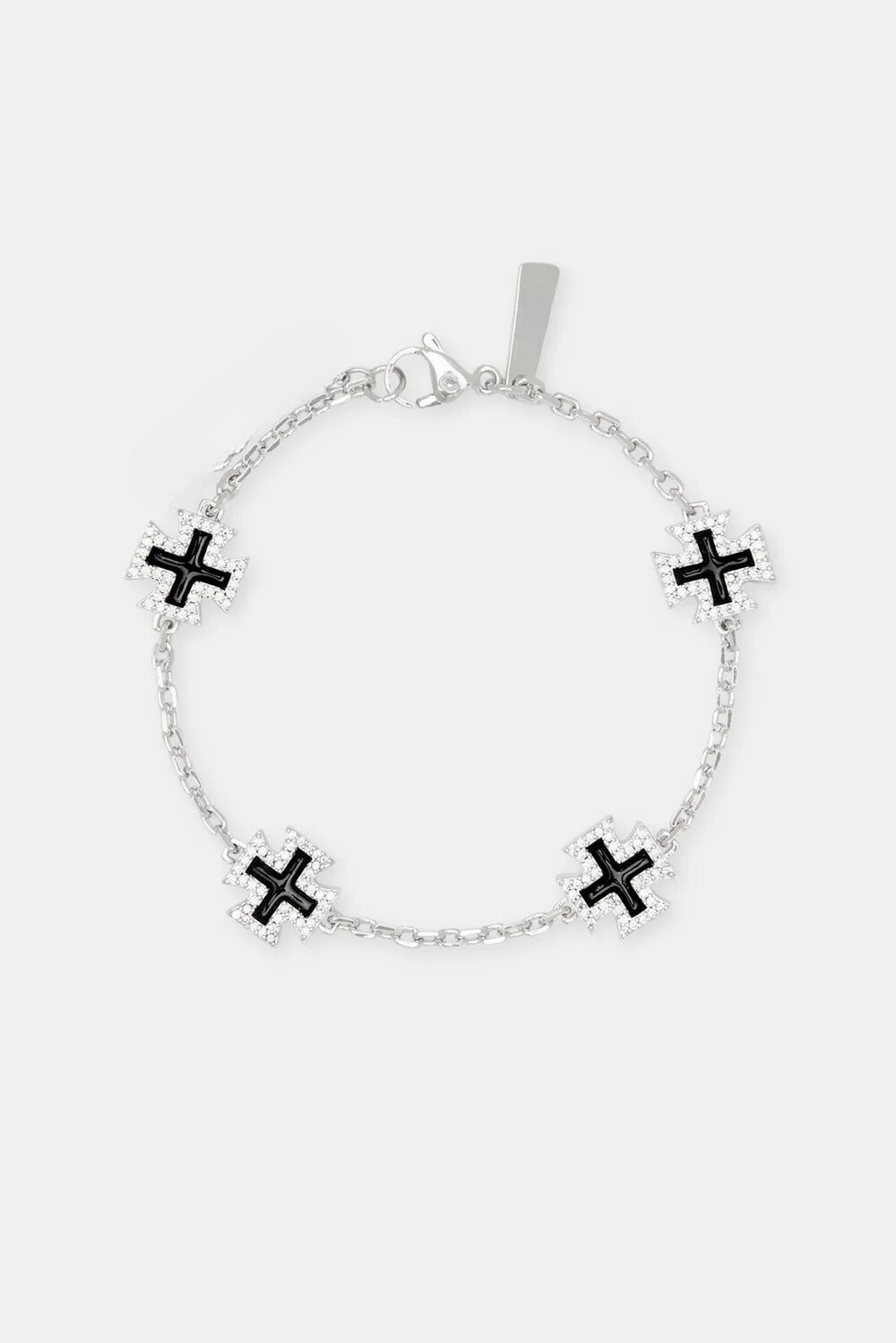 Black Enamel Cross Bracelet